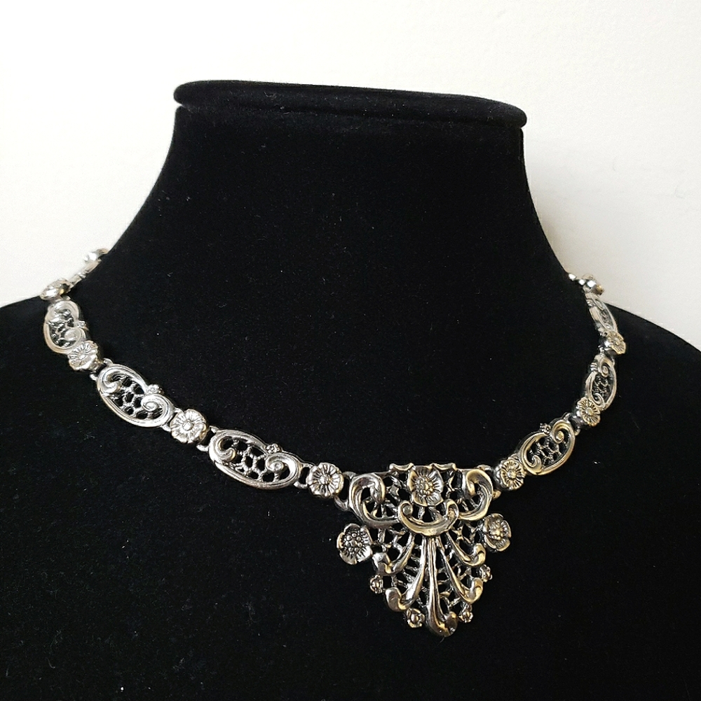 Vintage Mid Century Revival Filigree Ornate Choker